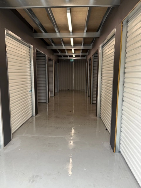 Corridor view of Mini Self Storage units in Salisbury Plain